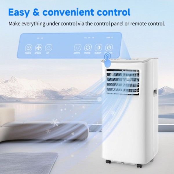 Line Blaster 8500 BTU Portable Air Conditioners with Digital Remote,3-in-1 AC Units for Rooms with Installation Kit for Home/Office/Dorms